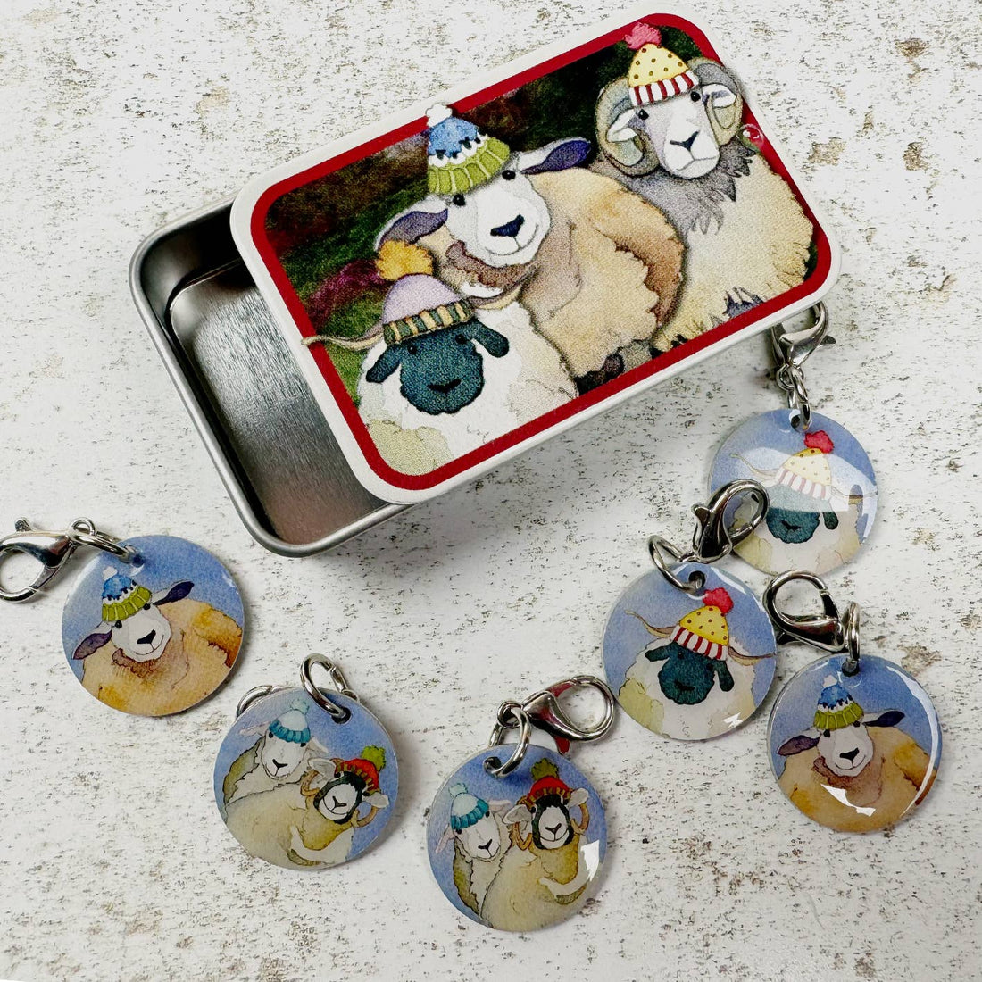 6 Fortschrittsmarkierer &quot;Glückliches Schaf&quot; in einer Dose
