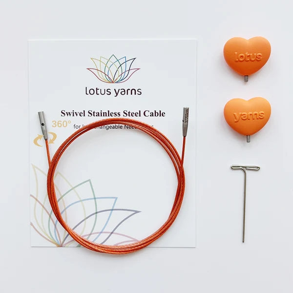 360° Grad Seil für das Nadelsystem von Lotus Yarn farbkodiert