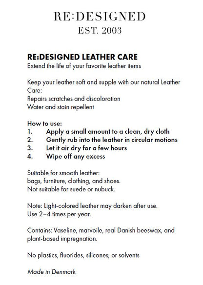 Beschreibung der Anwendung der Lederpflege