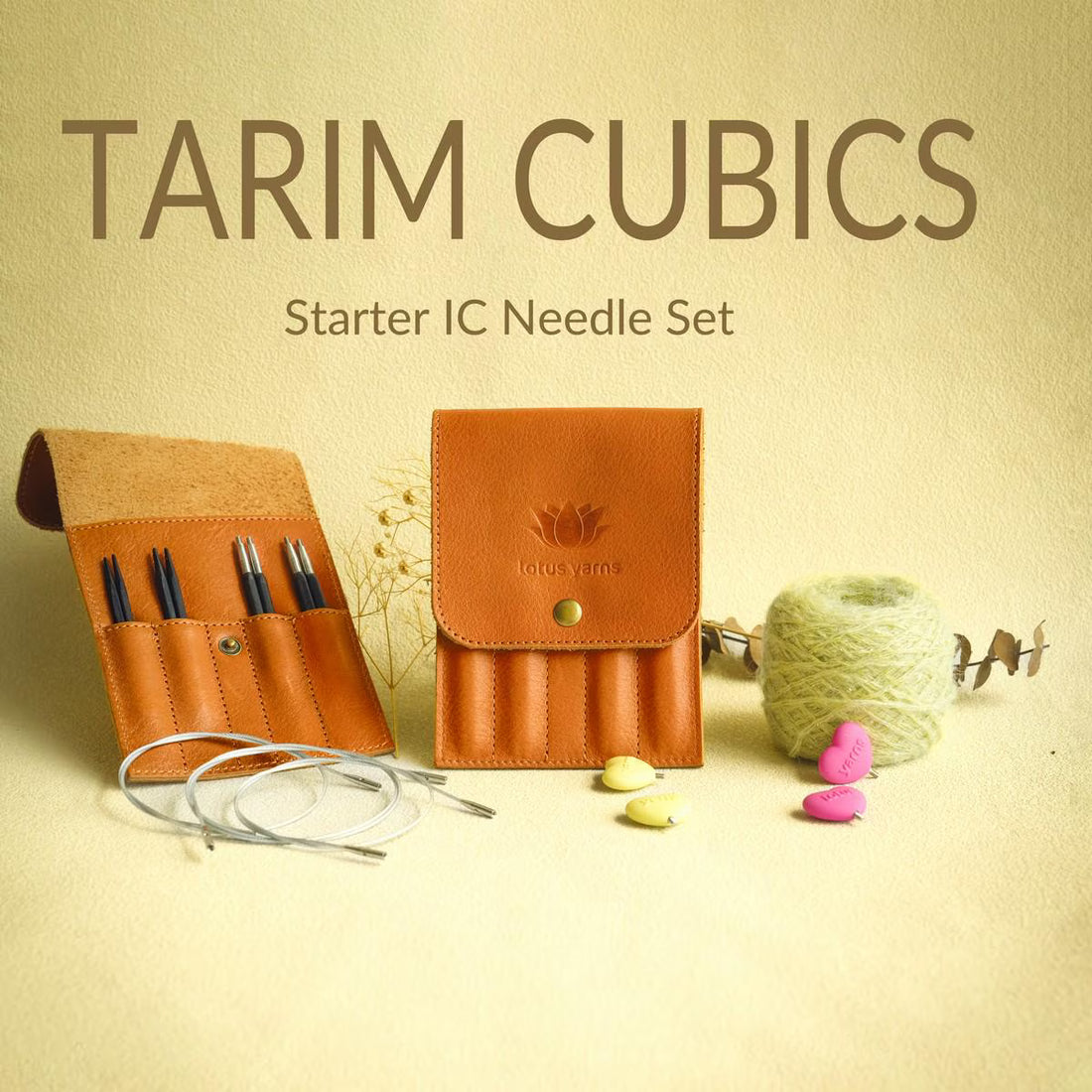 Lotus Yarns TARIM CUBICS Starter 13 cm – Rundstricknadel-Set aus Ebenholz