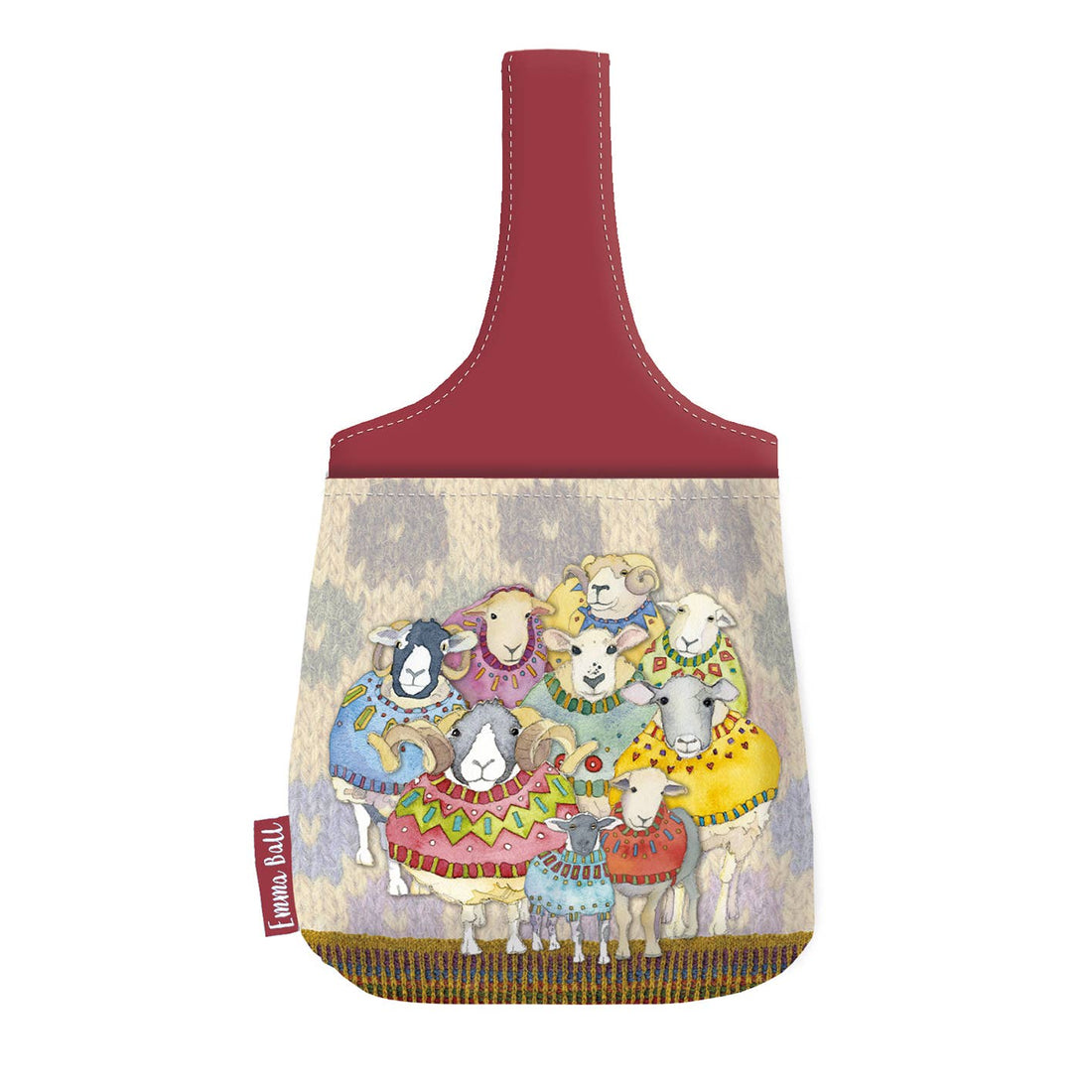 Kleine Handgelenktasche "Schafe in Pullovern"